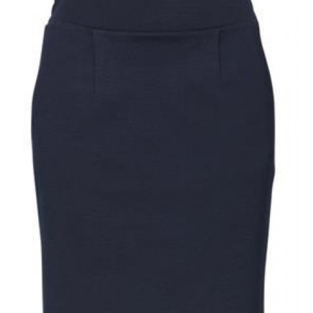 Navy Fitted Skirt above the knee with pockets